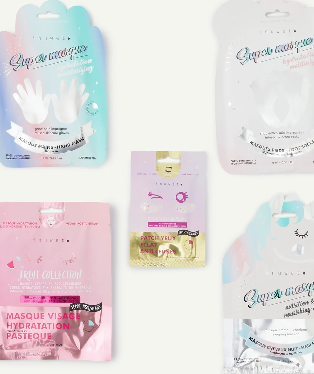 INUWETSEMAINIER BEAUTÉ COFFRET 5 MASQUES VISAGE ET CORPS