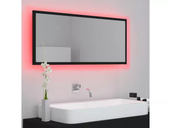 Miroir LED de salle de bain Noir 100x8,5x37