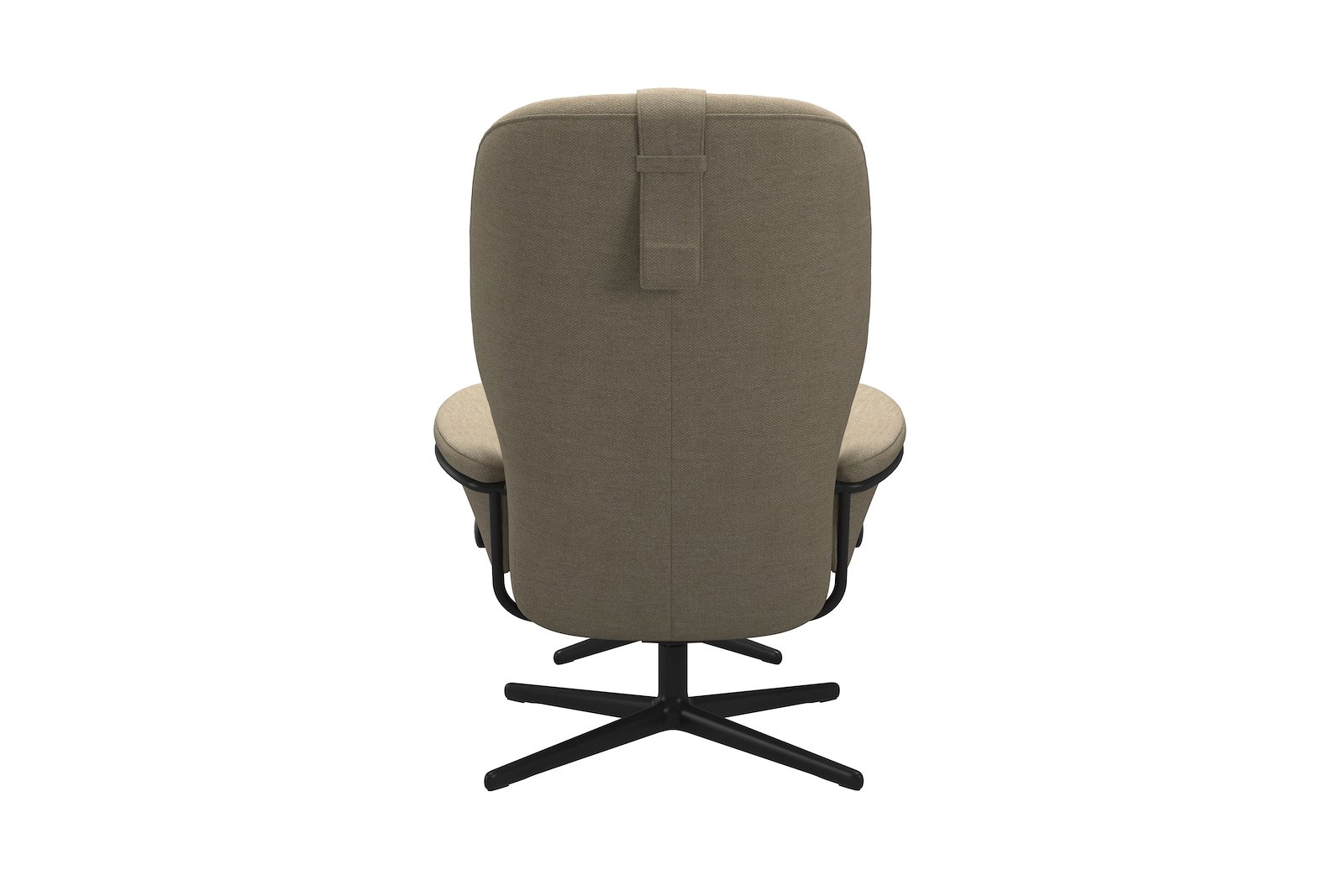 Rome lenestol m/krakk Tesktil Peony Beige - Cross - Matt Black
