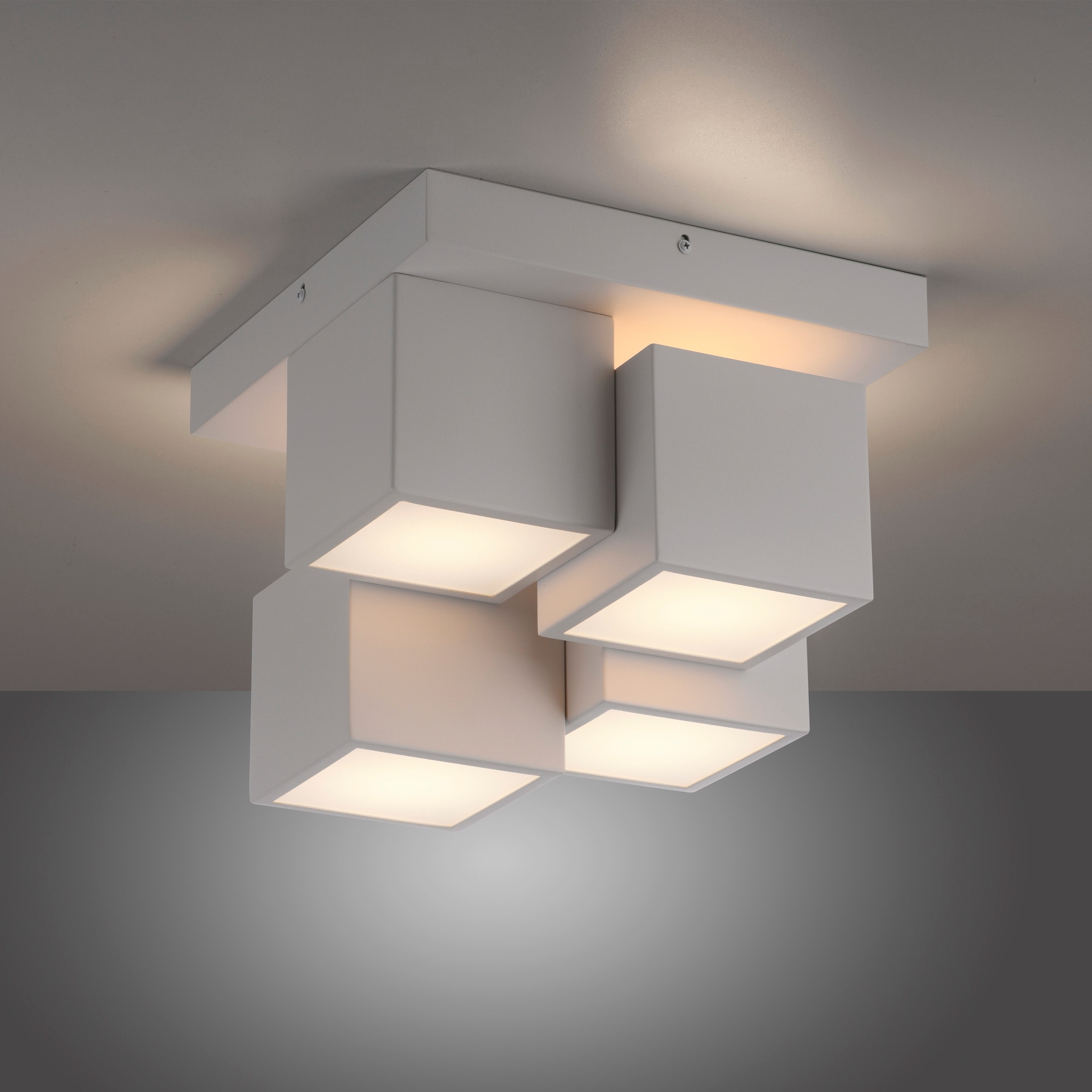JUST LIGHT LED Deckenlampe TETRIS 30 x 30 cm weiß