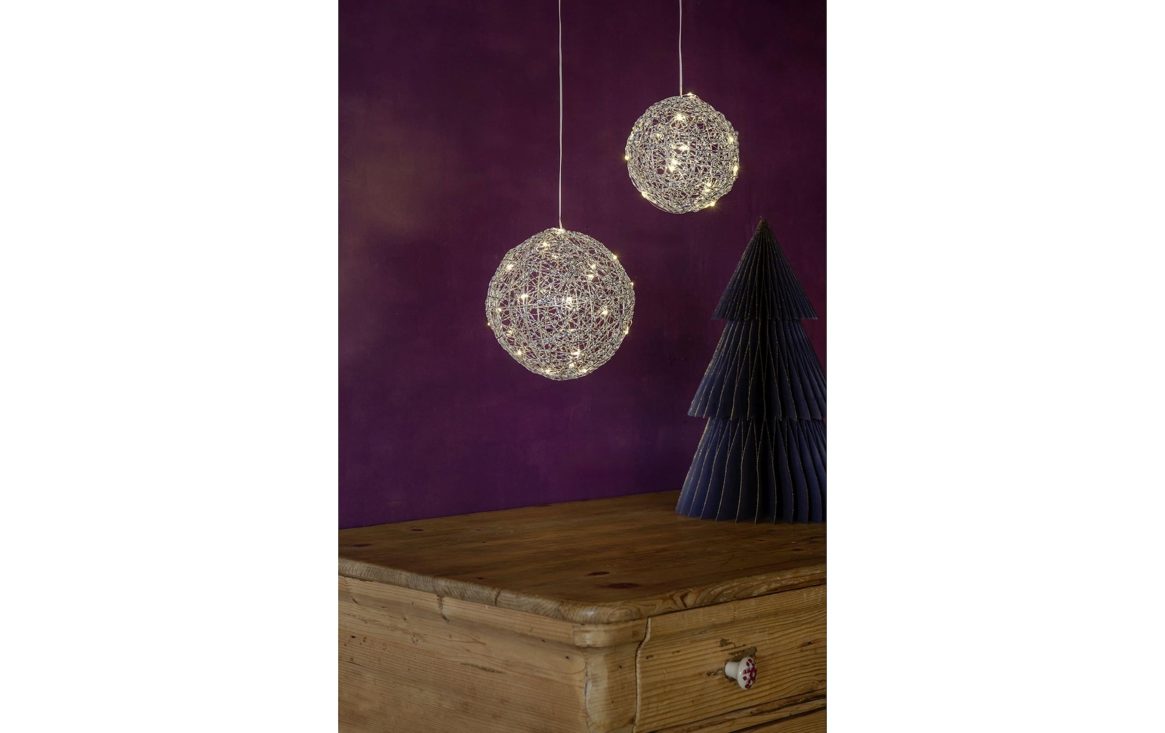 STT LED Dekofigur »Silver Ball, 20 cm« Warmweiss