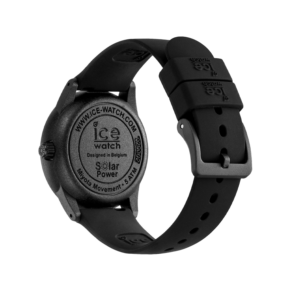 Montre Ice Watch femme solaire bracelet plastique noir