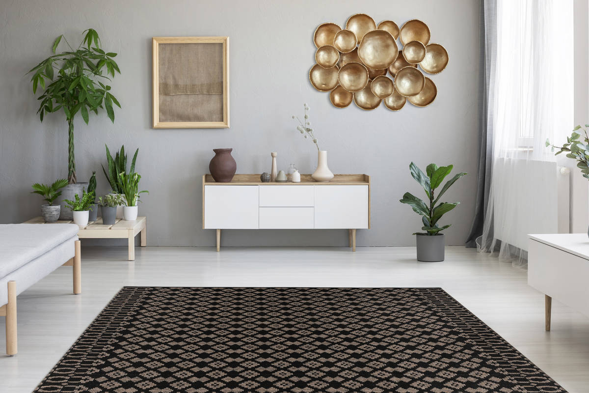 Outdoor-Kurzflorteppich SPLASH 700 - anthrazit-schwarz - 80x150 cm