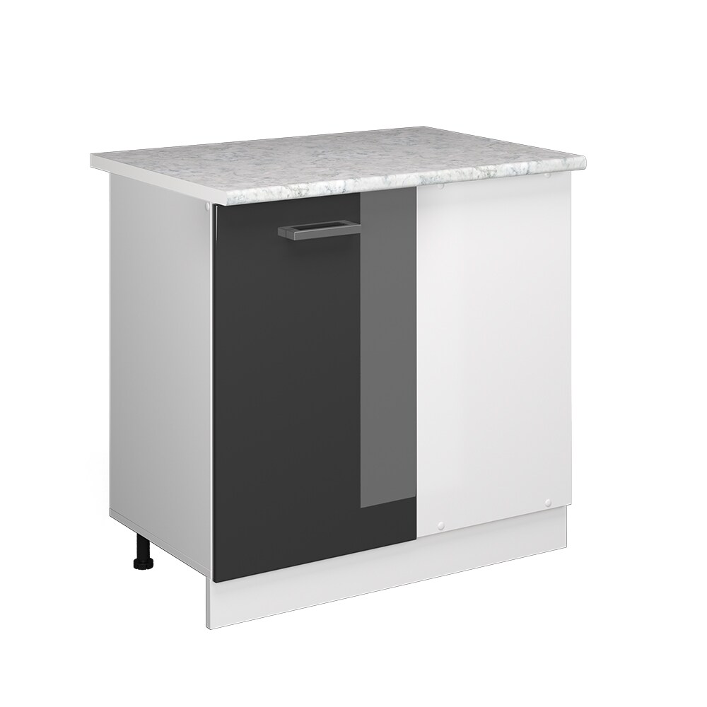 Vicco Eckunterschrank Küchenschrank Küchenzeile R-Line 86 cm Weiß Anthrazit Tür Hochglanz Arbeitsplatte