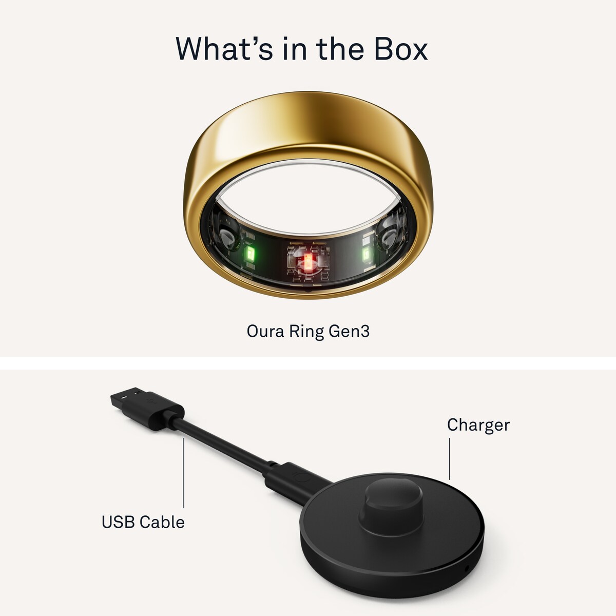 Oura-ring Gen3 Horizon smartring størrelse 9 (Gold)