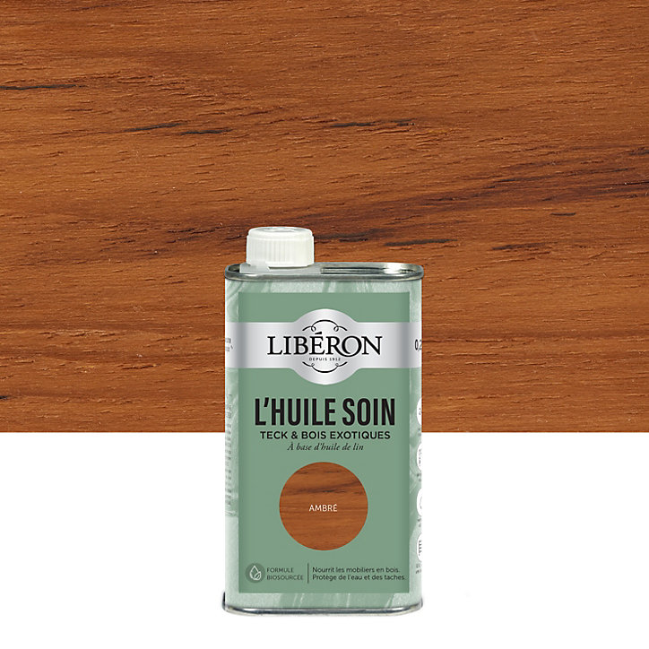 Huile de soin teck & bois exotiques Libéron ambré 250ml