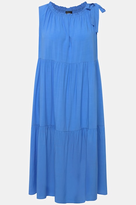 Midikleid, Volants, Rüschen-Ausschnitt, ärmellos