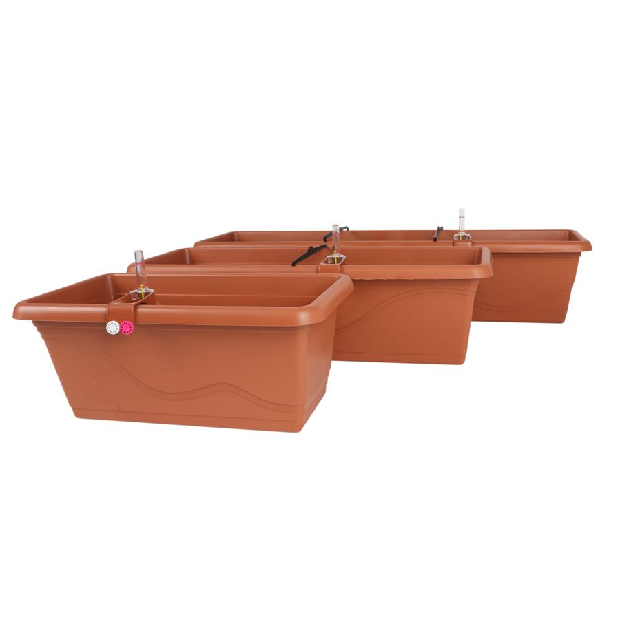 Blumenkasten Extra Line mit Bewässerungssystem 79x16,5x20,5cm Terrakotta