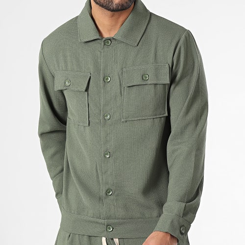 Ensemble Chemise Manches Longues Et Pantalon Vert Kaki