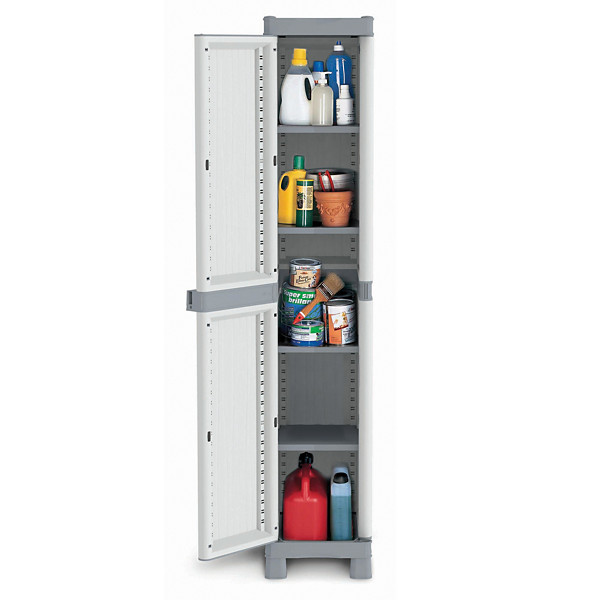 Armoire haute en résine 1 porte Domino l 35 x P 43,8 x H 174,8 cm