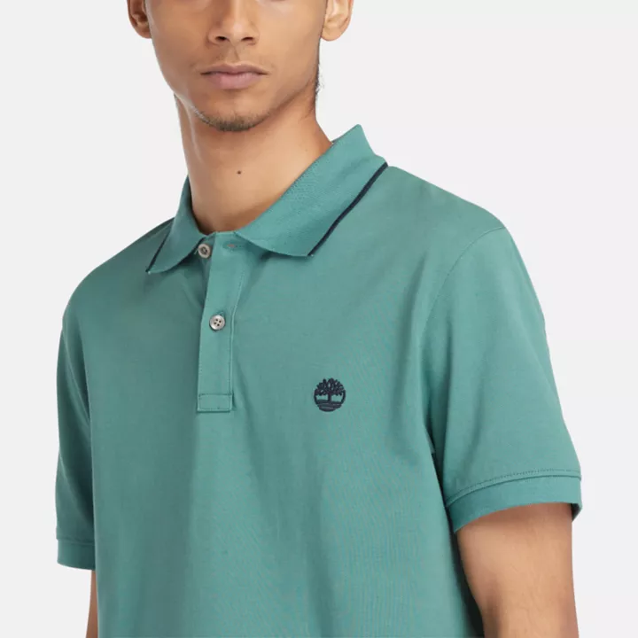 Polo à col imprimé Millers River pour homme en pin maritime