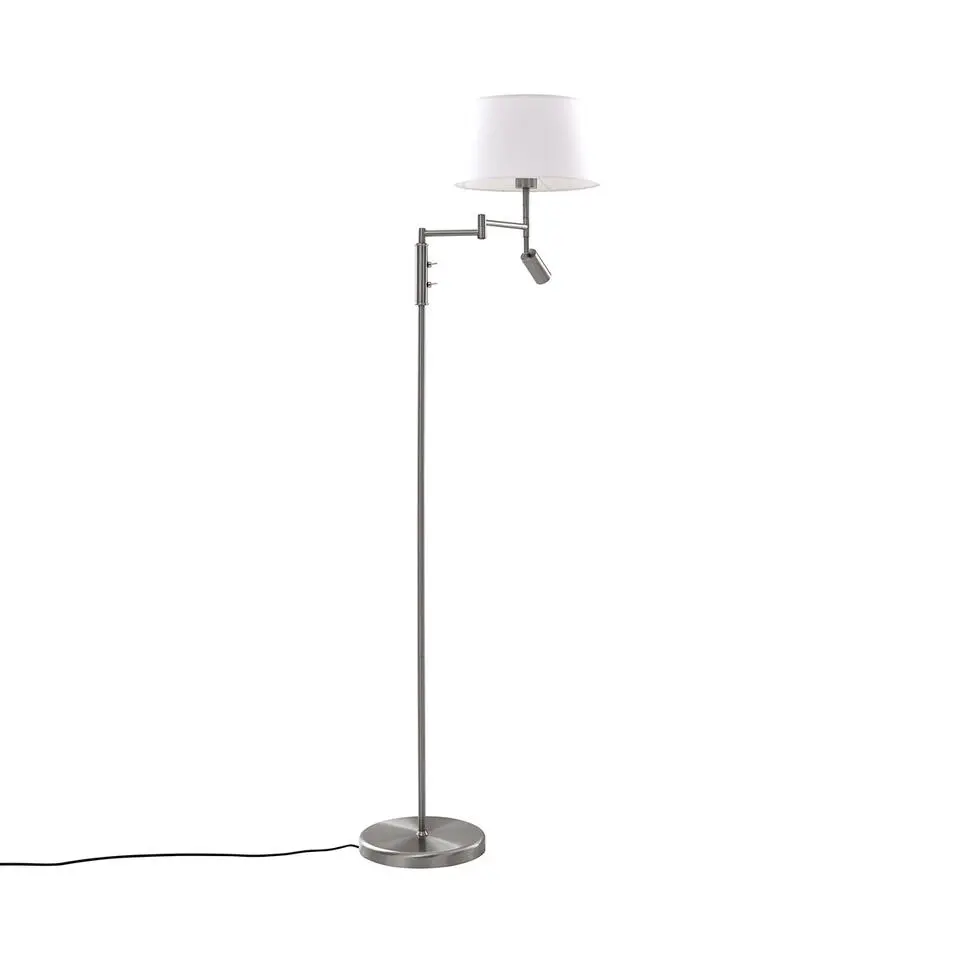 Qazqa vloerlampen ladas zilverkleurig e27