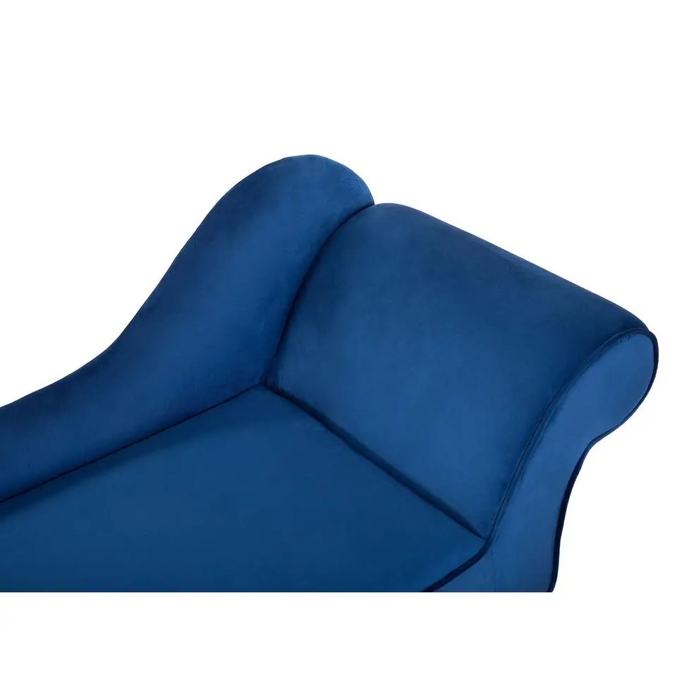 BIARRITZ - Chaise longue - Blauw - Rechterzijde - Fluweel