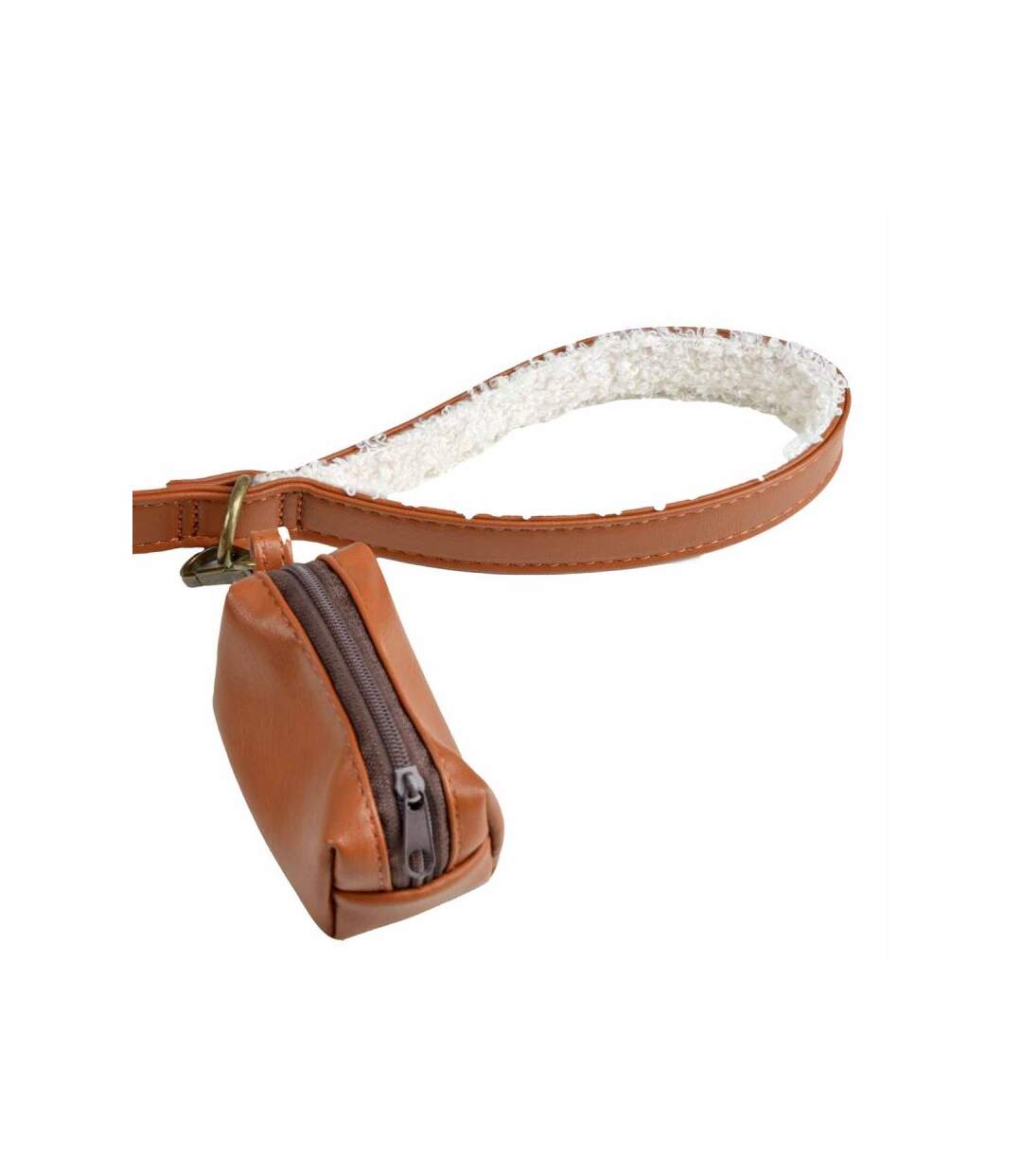 Paris Prix - Laisse & Distributeur De Sacs Chien wooly 125cm Cognac