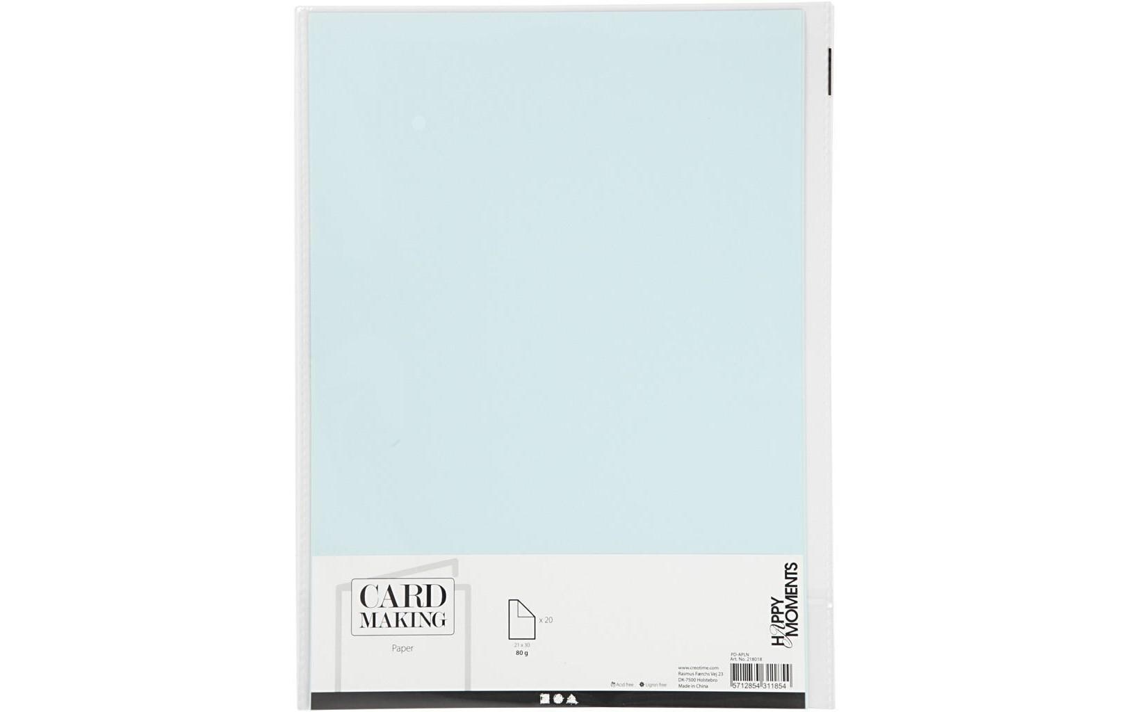 Bastelpapier 70 g, 20 Blatt, HellblauEinfarbiges Papier