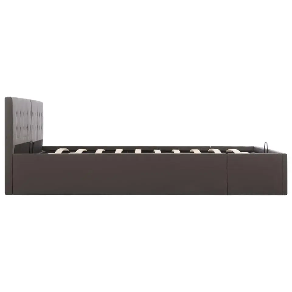 vidaXL - Bed met opbergruimte - Hydraulisch - Grijs - kunstleer - 180x200 cm