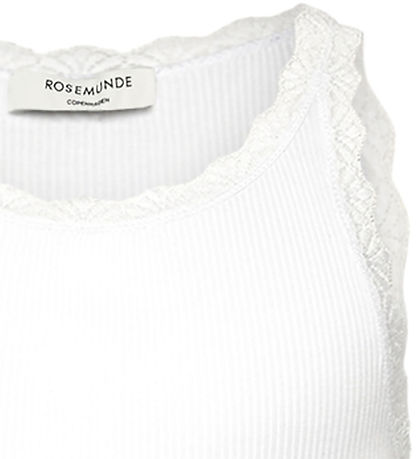 Rosemunde Top - Rib - Balta - Neu White m. Spitze