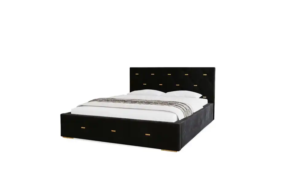 Polsterbett mit Stauraum Golden Premium 160x200 cm Schwarz