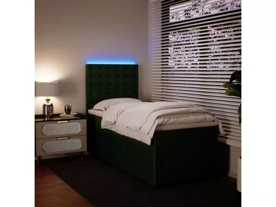 Sommier à lattes de lit et matelas Vert foncé 80x200 cm Velours