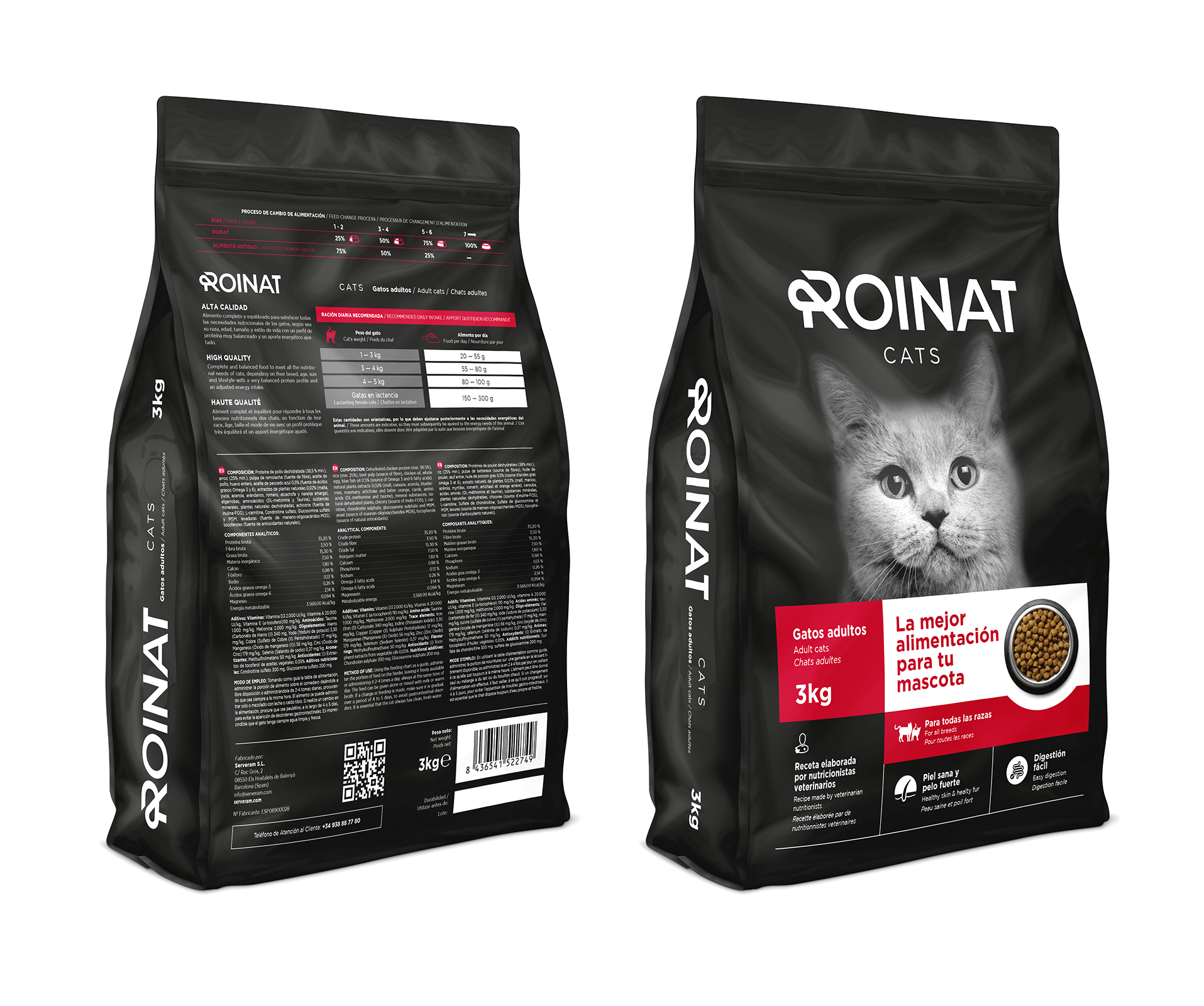 Ração para Gatos Adultos Roinat Cat com Frango