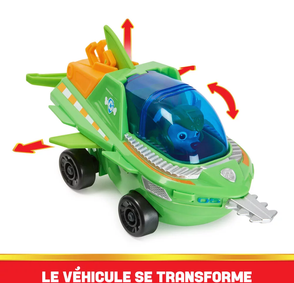 PAT'PATROUILLE -VEHICULE ET  FIGURINE ROCKY AQUA PUPS