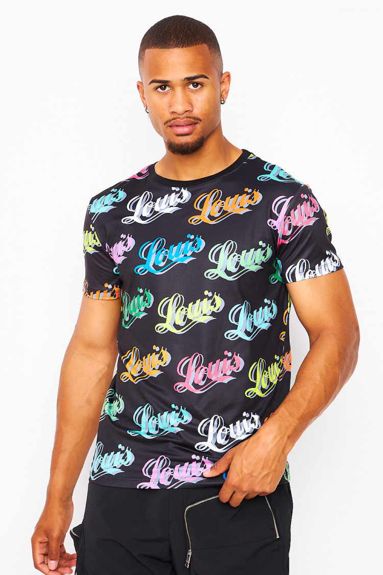 T-shirt noir imprimé pop art 