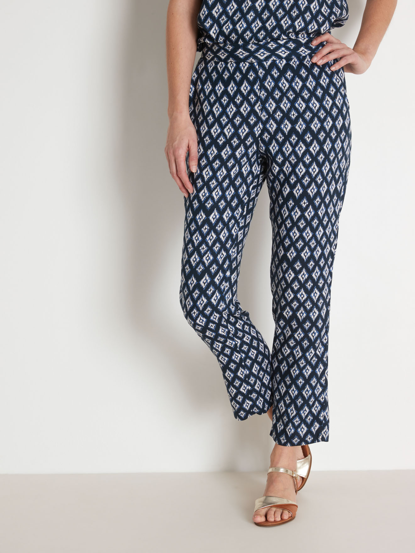 Pantalon élastiqué tissu fluide