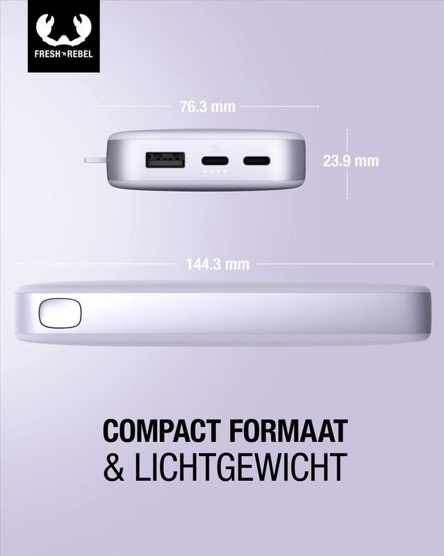 Fresh 'n Rebel - Powerbank - Dreamy Lilac - 18000 mAh