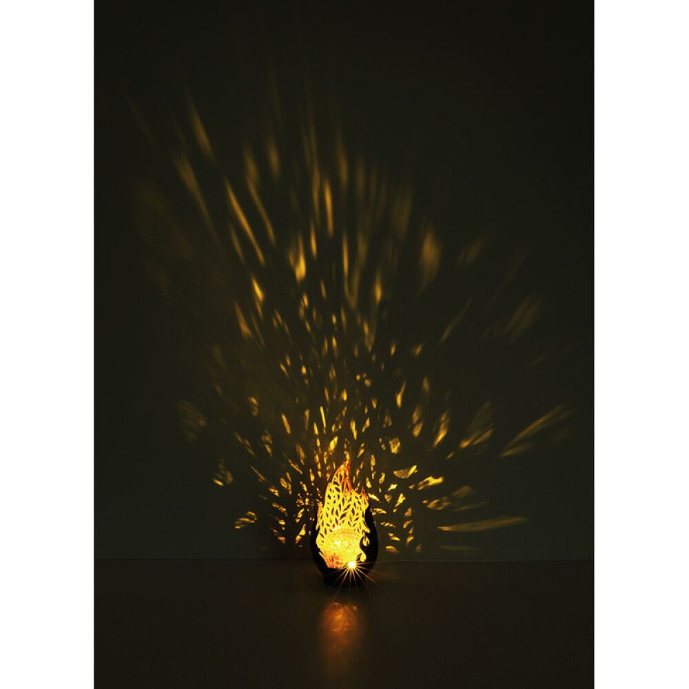 SOLCELLELAMPE GLOBO GOLD FLAME METALL