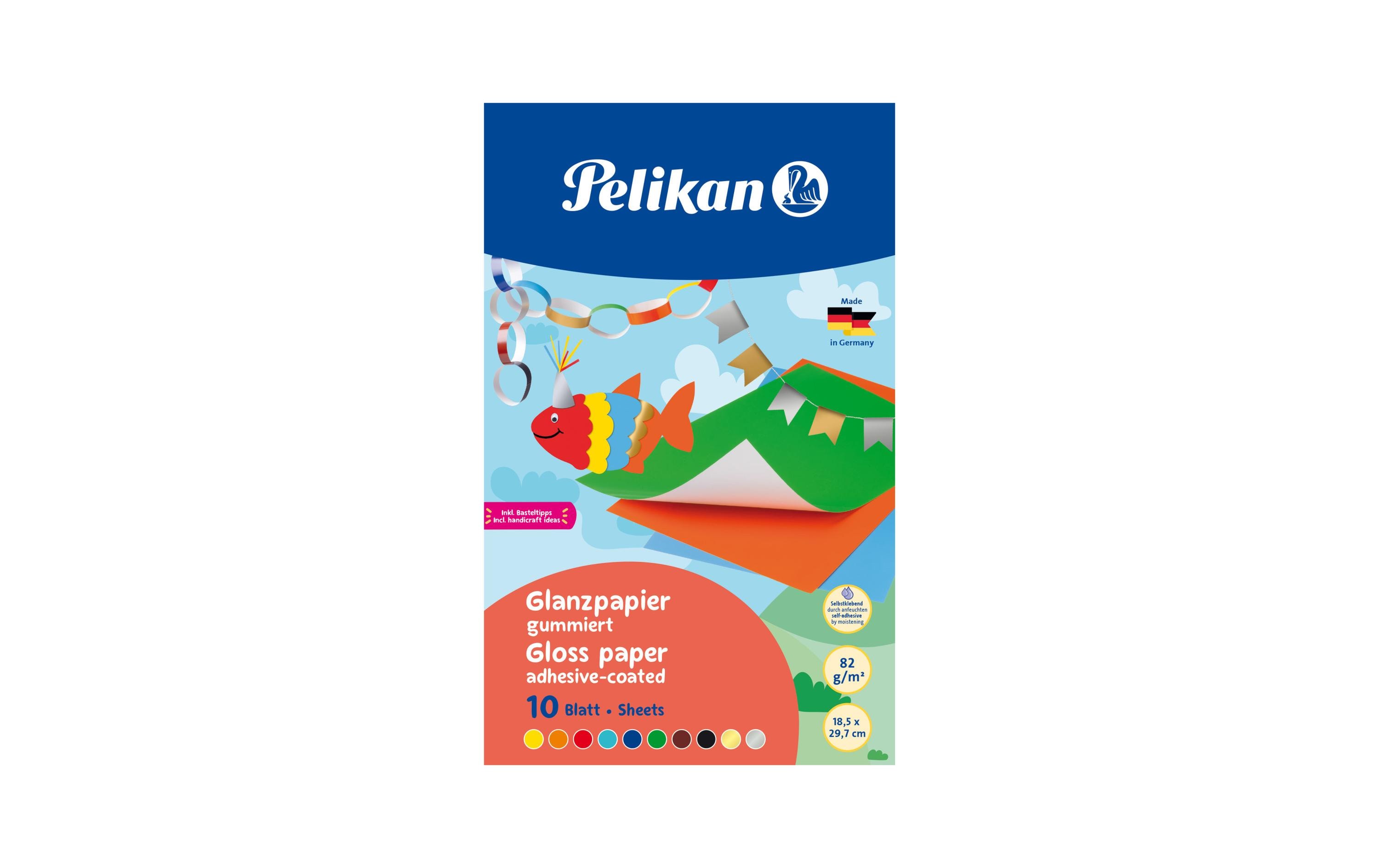 Glanzpapier gummiert farbig assortiertGummiertes Glanzpapier