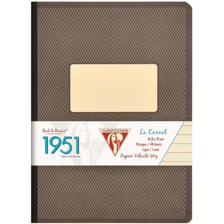 Carnet brochure dos toilé collection 1951 A5 192 pages ligné