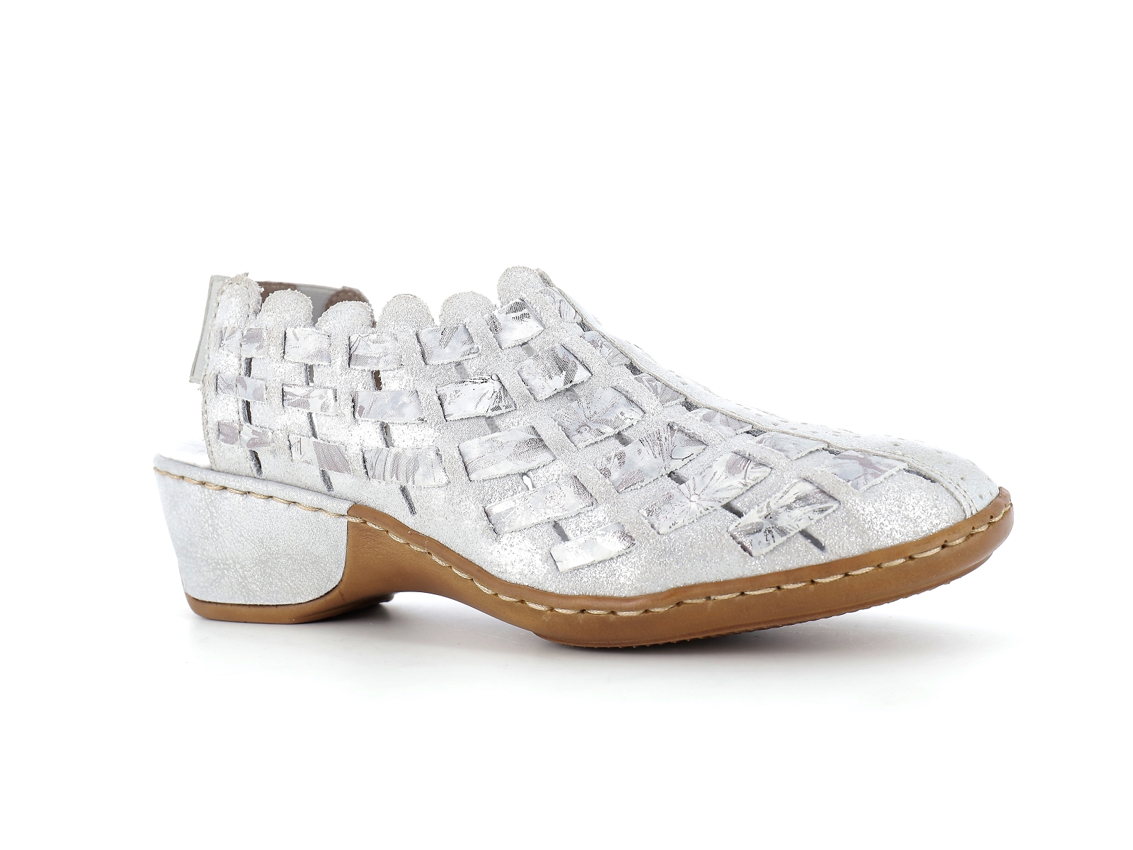 Rieker-47156 Cuir Argent
