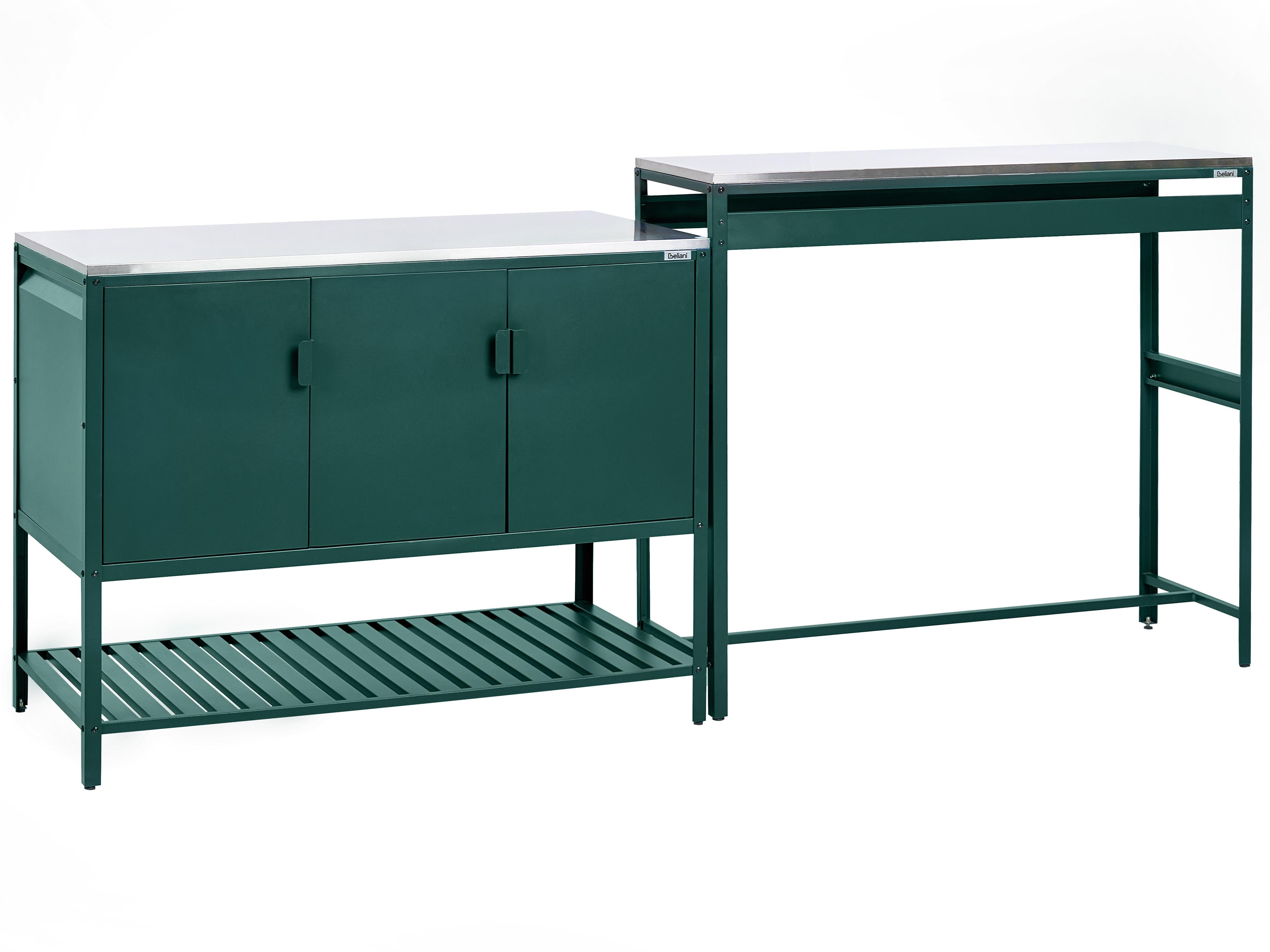 2-delige buitenkeukenset met bartafel MAENZA Metaal Groen