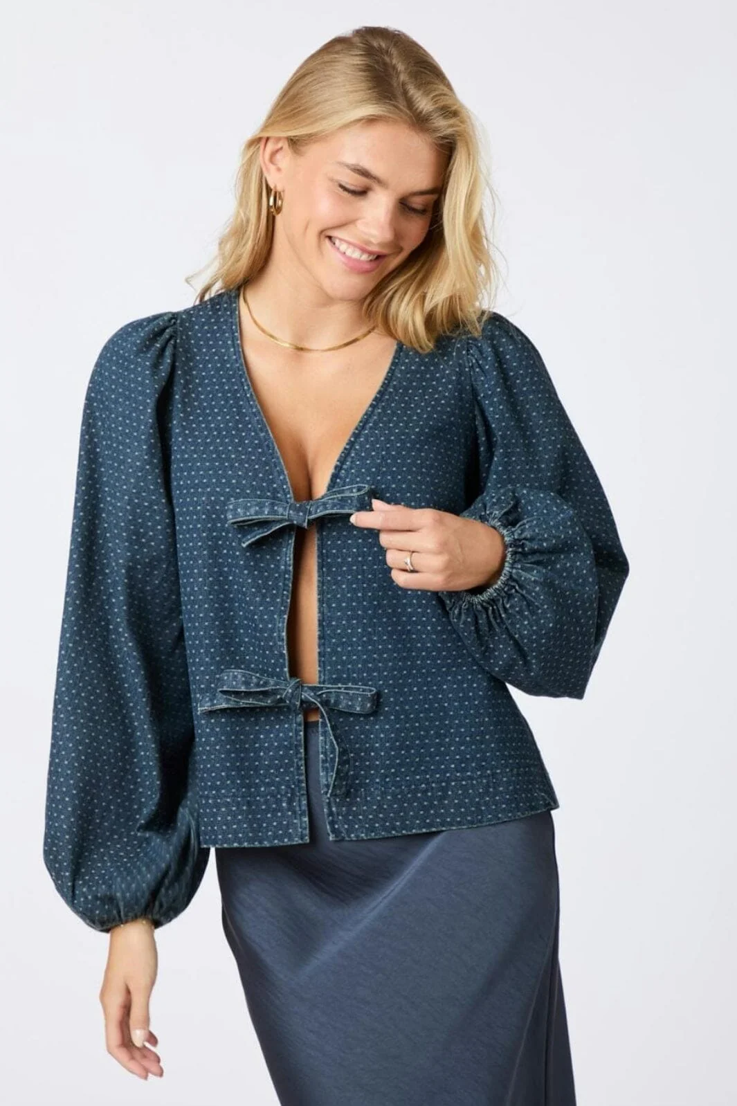 Neo Noir Silvi Overdyed Dot Blouse