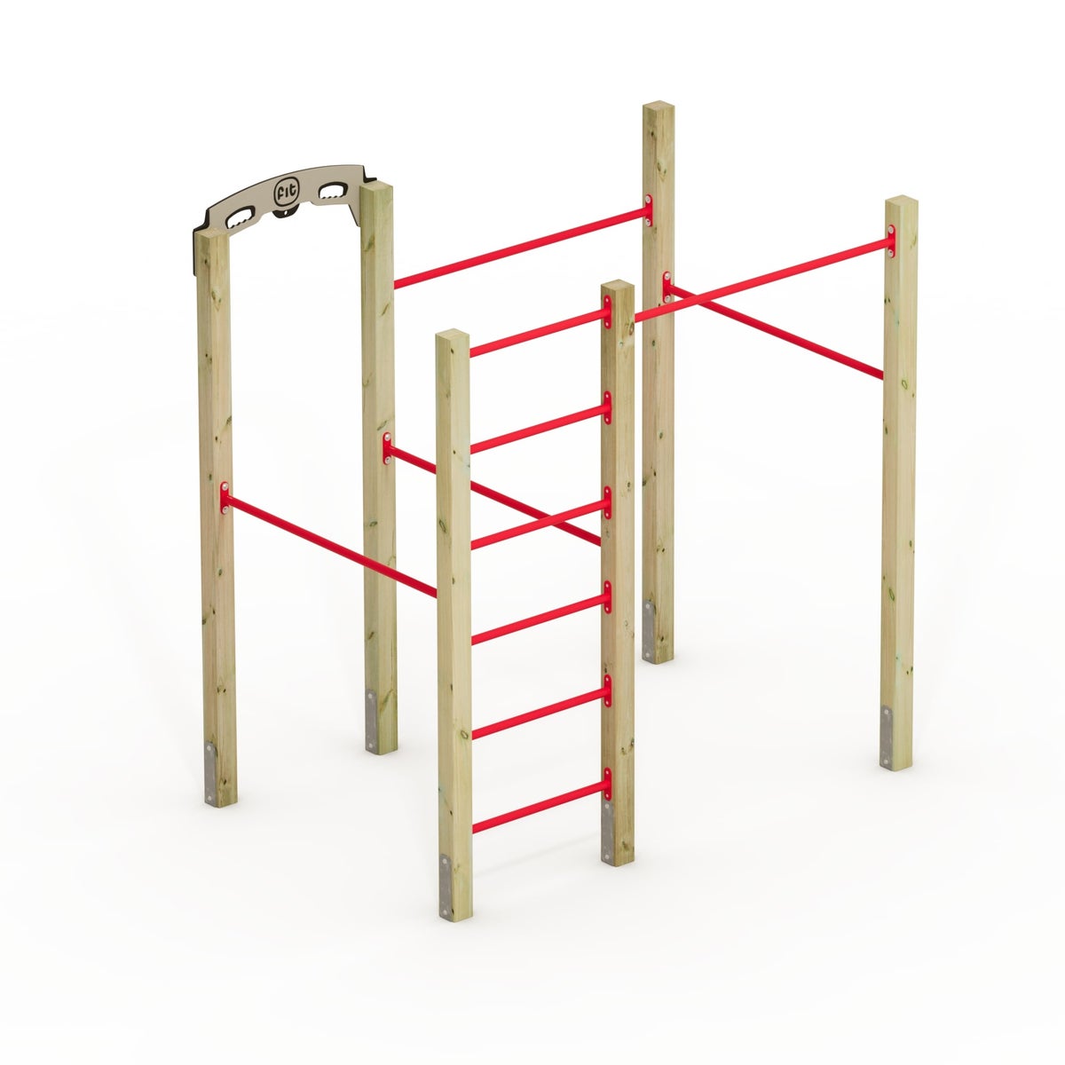 WICKEY FIT Base 615 – outdoor fitnesstoestel – rood