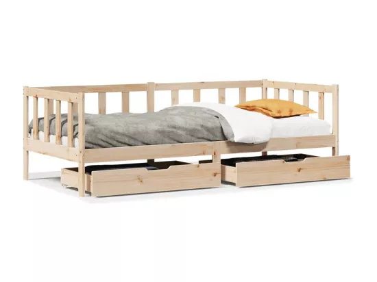 Lit de jour avec tiroirs sans matelas 80x200 cm bois massif