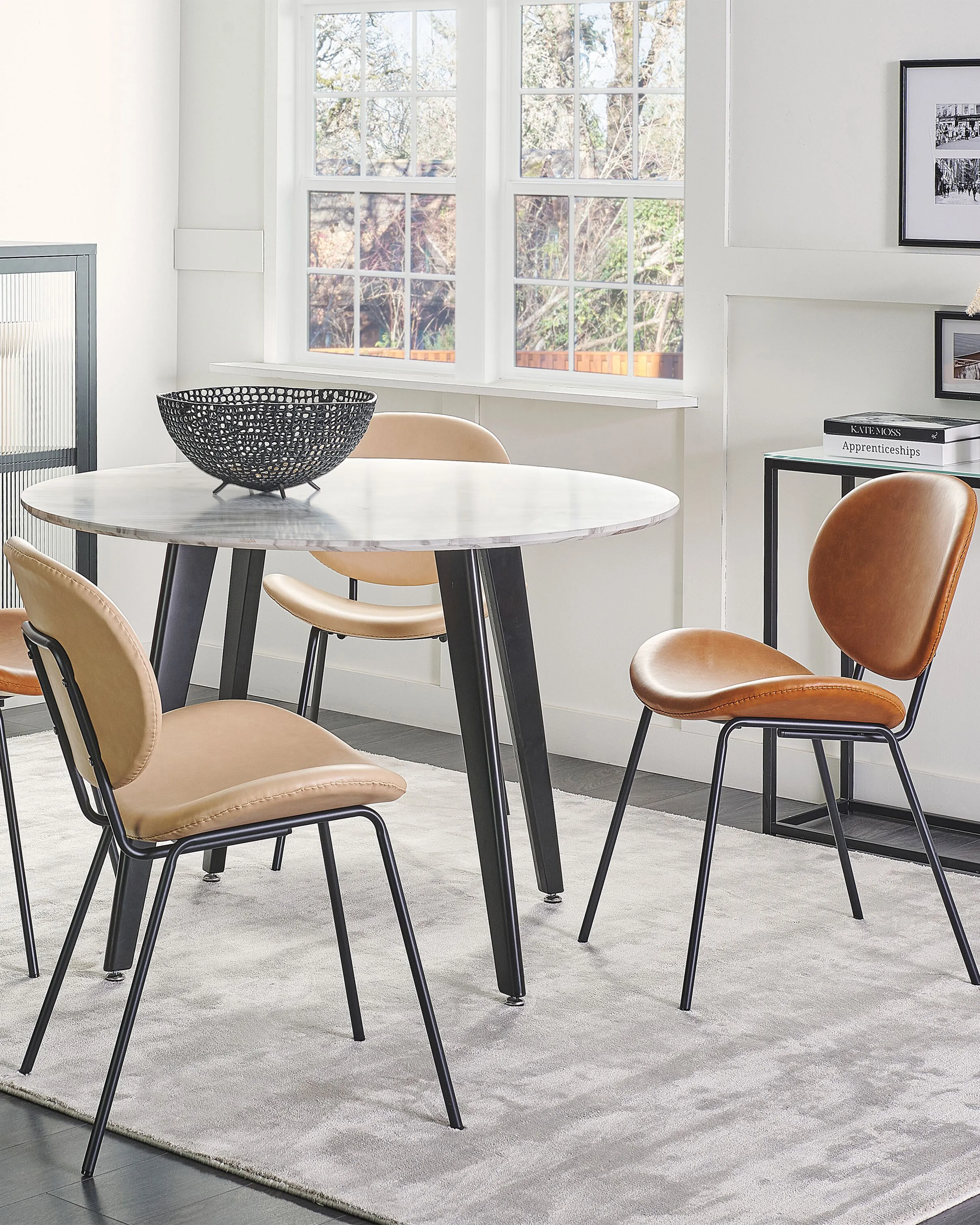 Set van 2 eetkamerstoelen LUANA Kunstleer Zandbeige