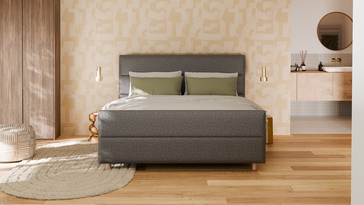 Boxspring Mica - Linen touch dark grey