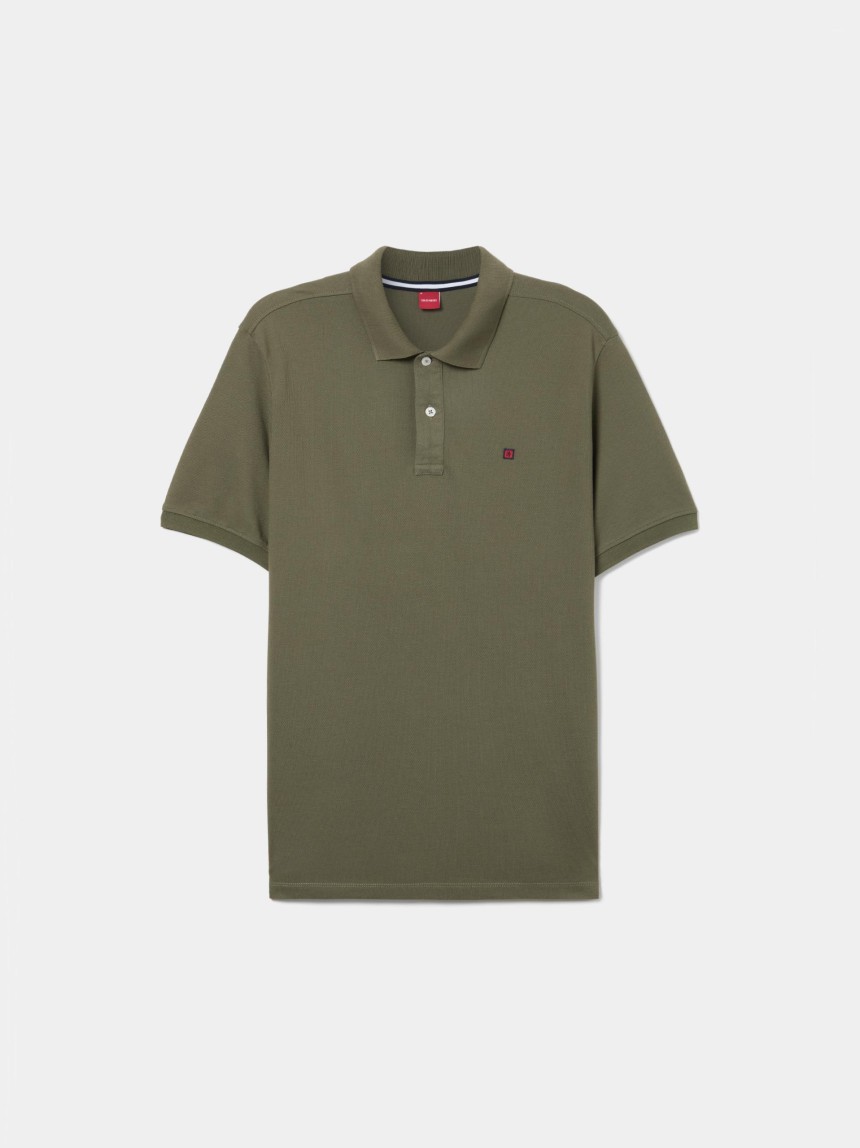 Polo de manga curta em algodão