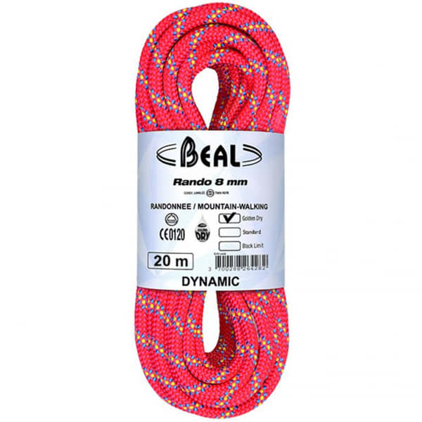 Corde alpinisme BEAL RANDO 8MM GD x 20M PINK