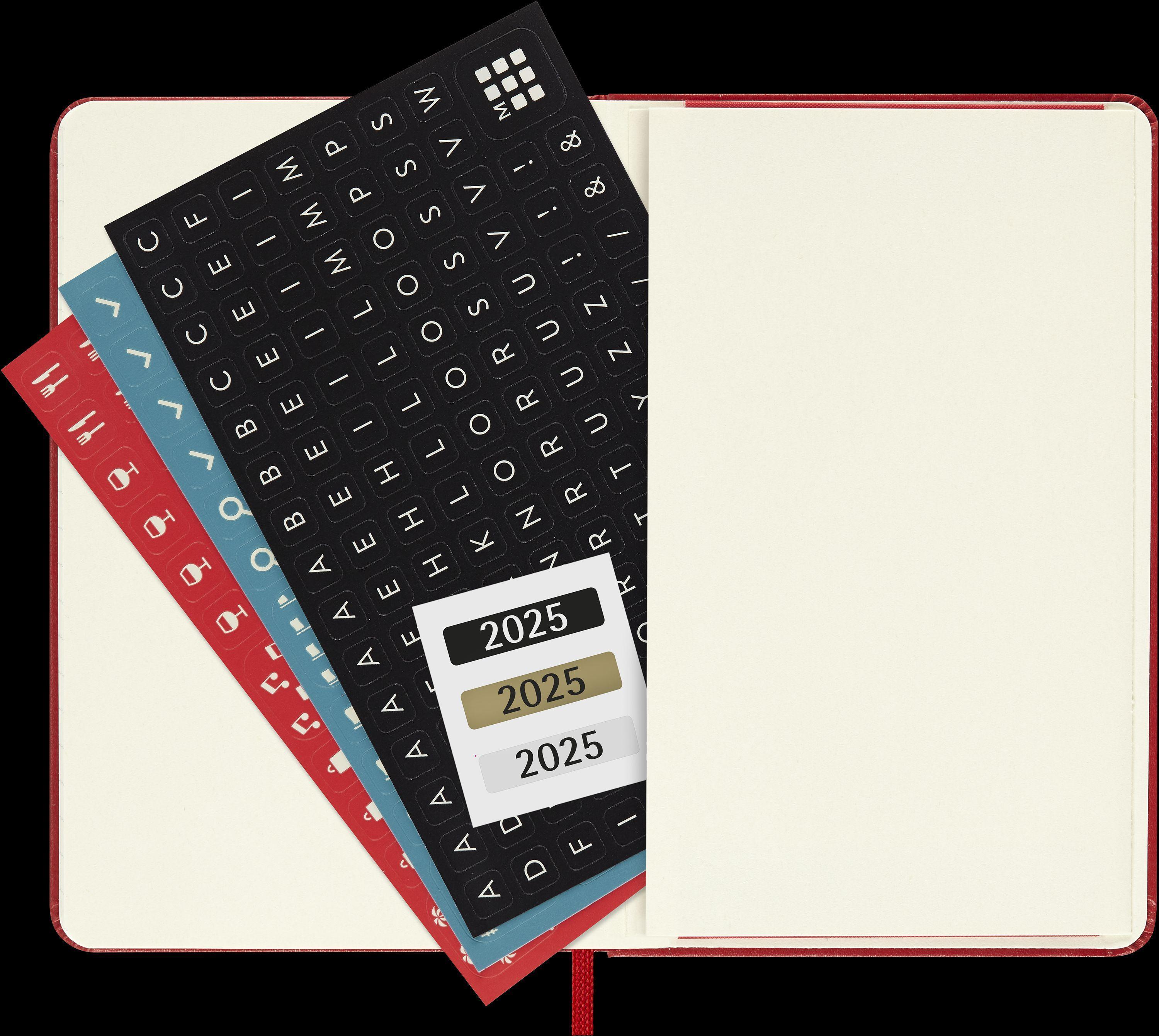 Moleskine 12 Monate Tageskalender 2025, Pocket/A6