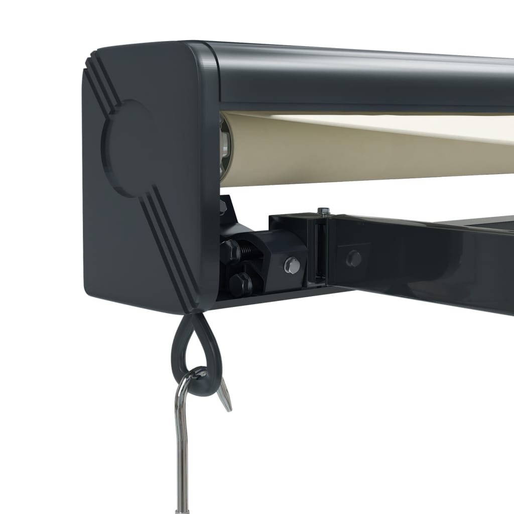 Auvent rétractable crème 3x2,5 m tissu et aluminium