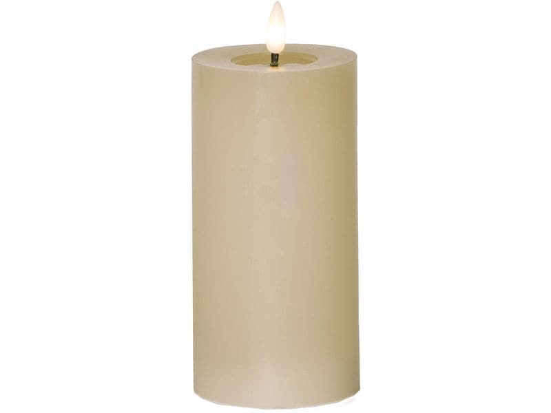 Star Trading LED-Kerze Flamme Flow, Beige Realistische Elektrokerze mit Timer-Funktion