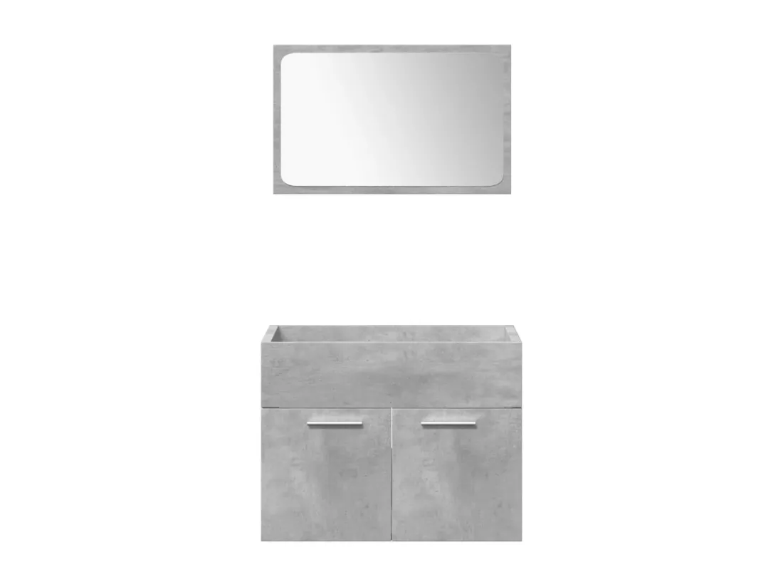Ensemble de meubles de salle de bain 4 pcs gris béton
