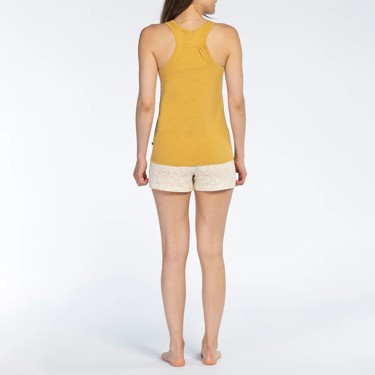Pyjashort femme YLANG jaune/imprimé