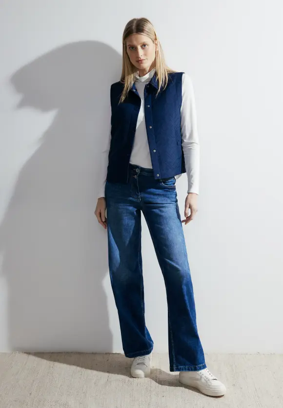 Jacquard Weste - casual denim blue