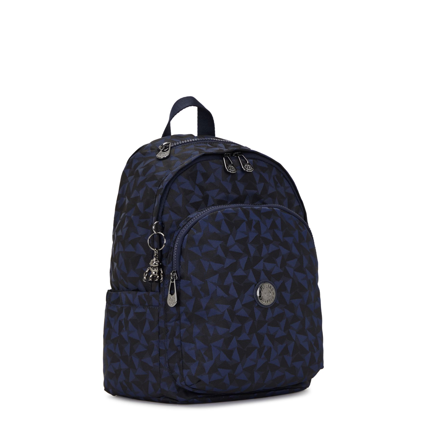 DELIA Sac à Dos Moyen avec Poche Frontale et Poignée Supérieure - Endless Navy Jacquard