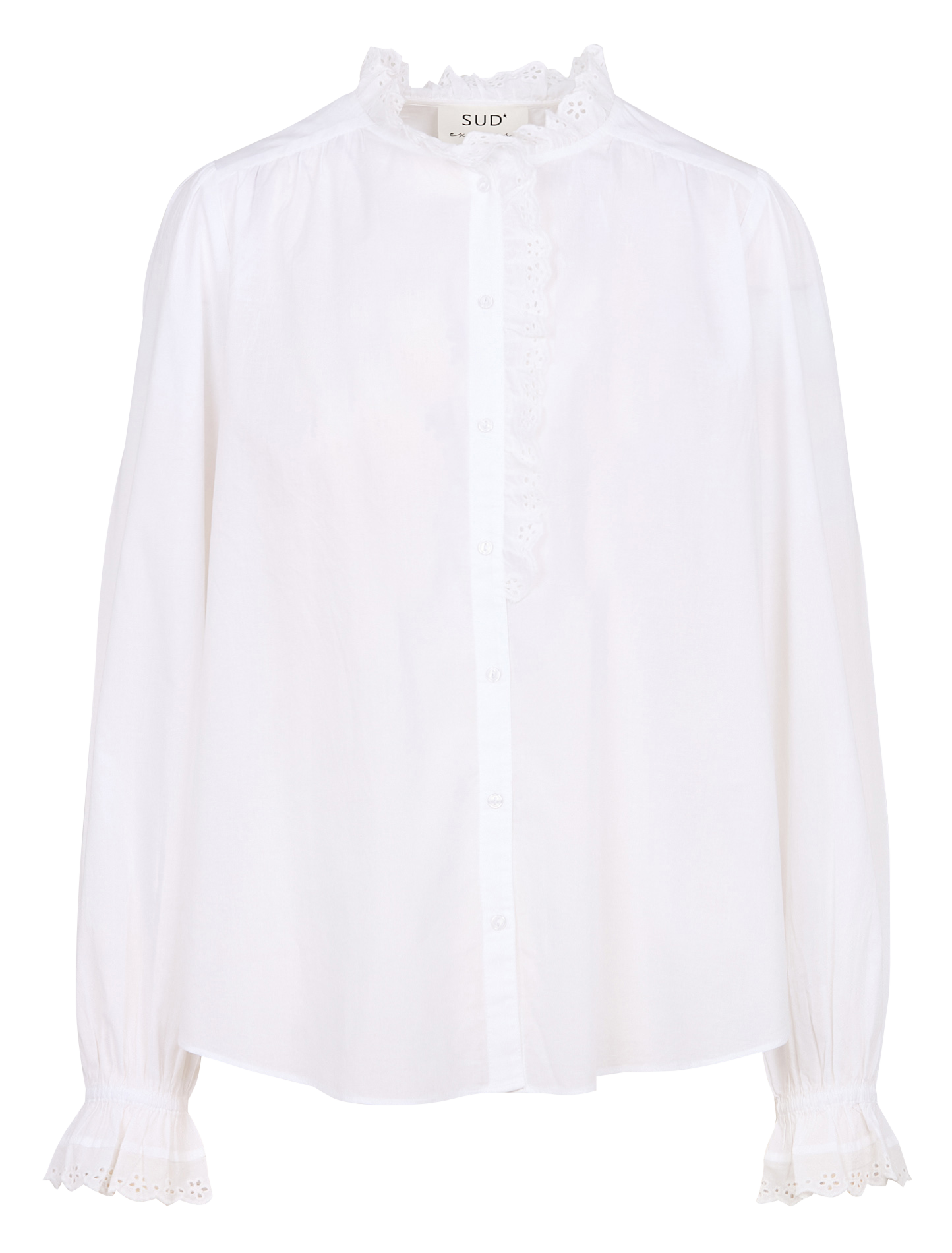 CAMILLIE - Blouse à volants en coton | Blanc