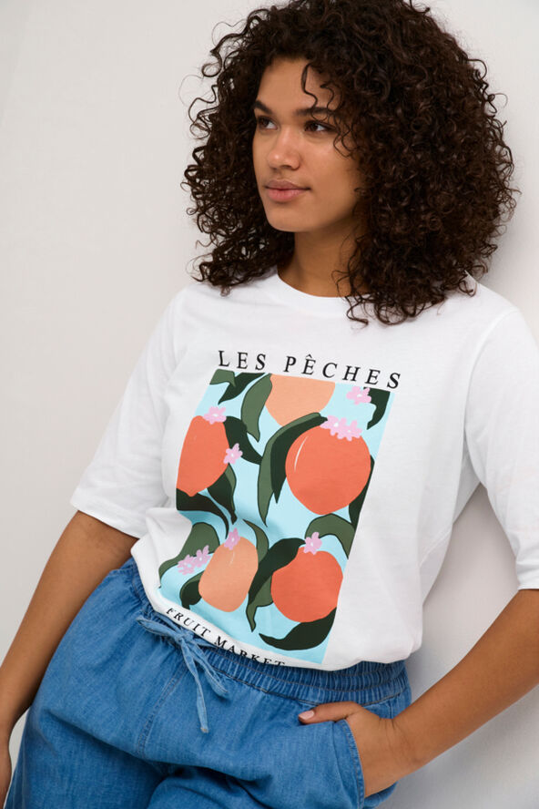 Kaffe Curve KCmiri T-Shirt Optical white / peaches