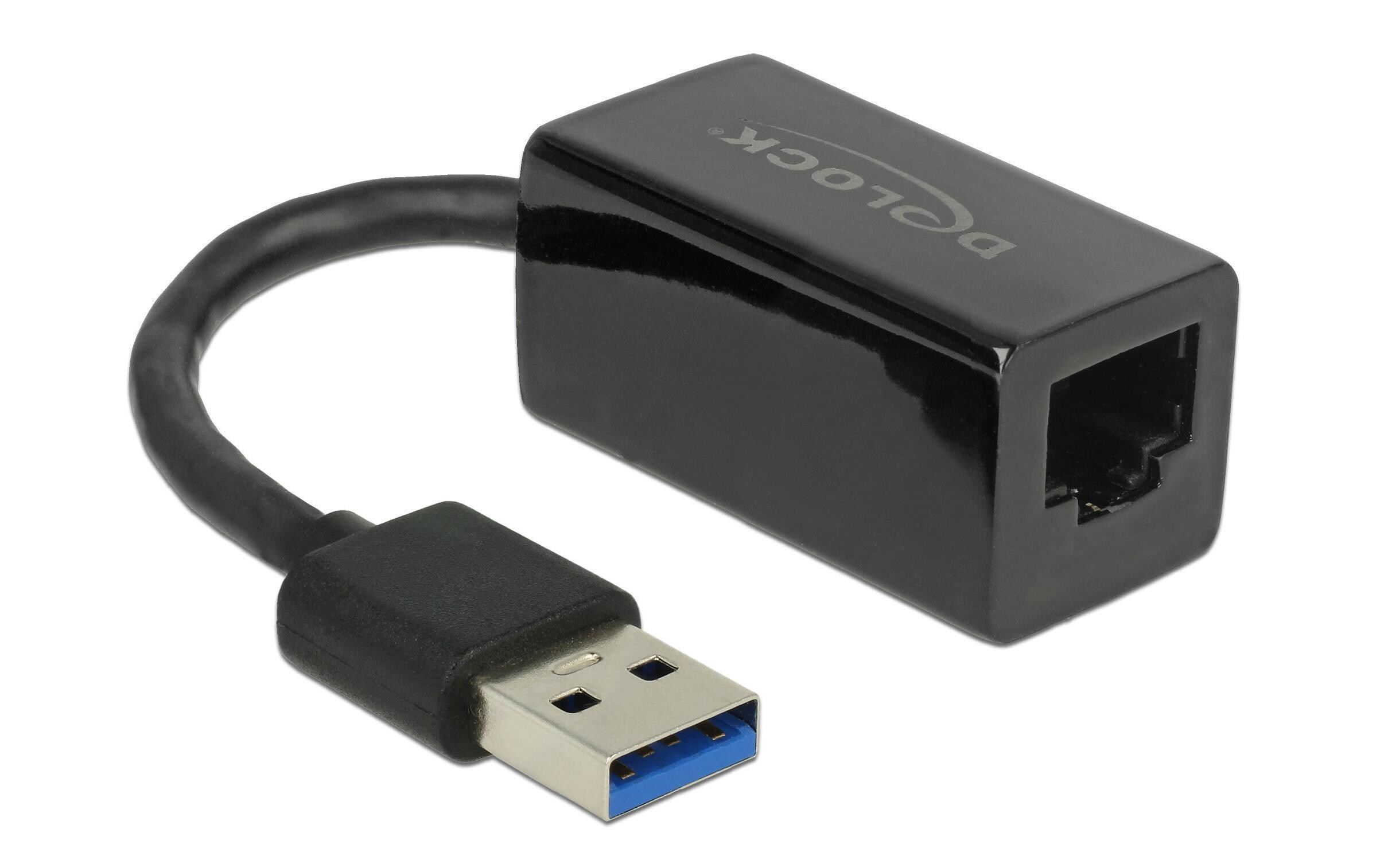 Netzwerk-Adapter USB-A - RJ45 1Gbps, SchwarzUSB Typ-A Gigabit LAN Adapter